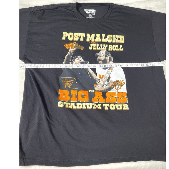 Post Malone Jelly Roll 2024 Tour Shirt XXL Black Tee - Picture 3 of 6